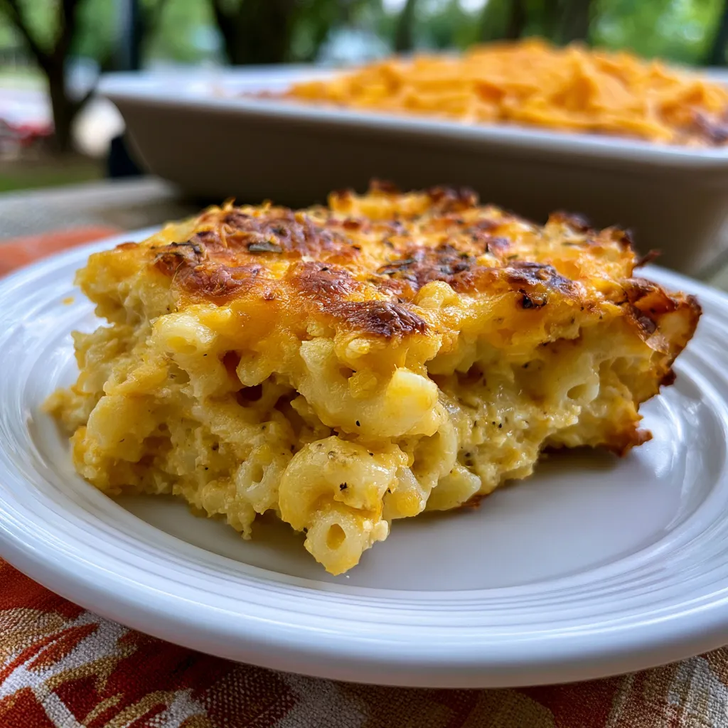 creamy dump and bake mac and cheese