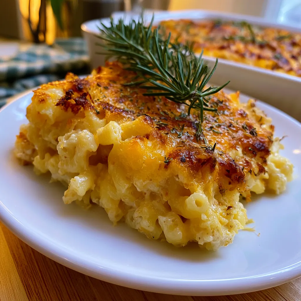 creamy dump and bake mac and cheese