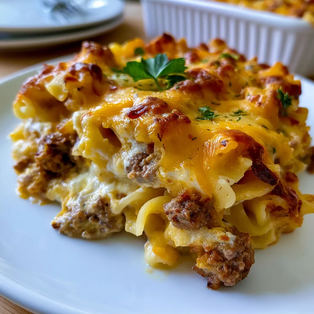 creamy ground beef casserole with cream cheese