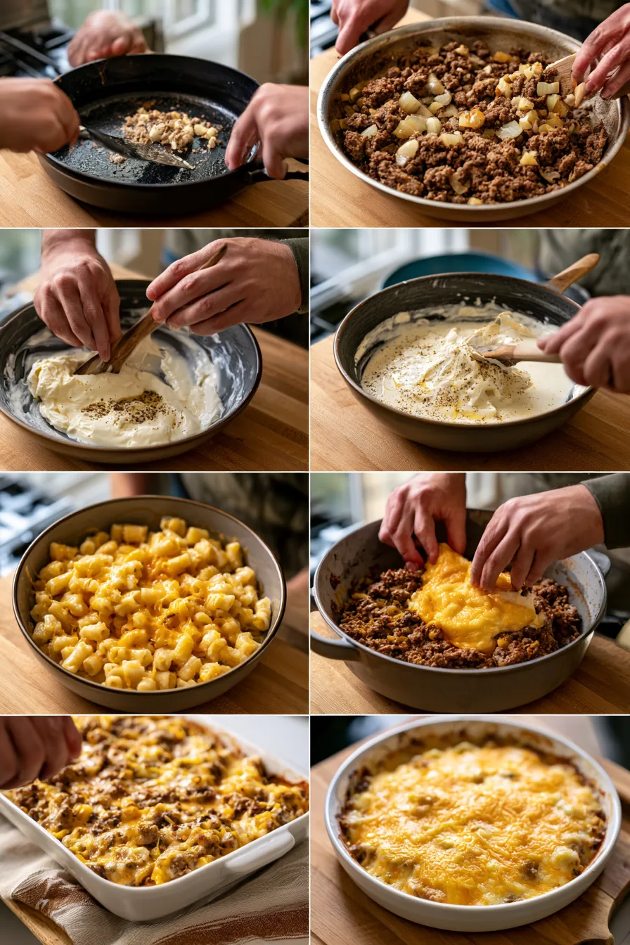 creamy ground beef casserole with cream cheese