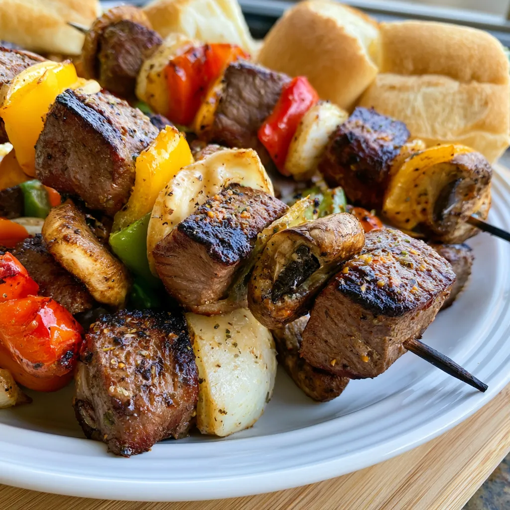 grilled philly cheese steak kabobs