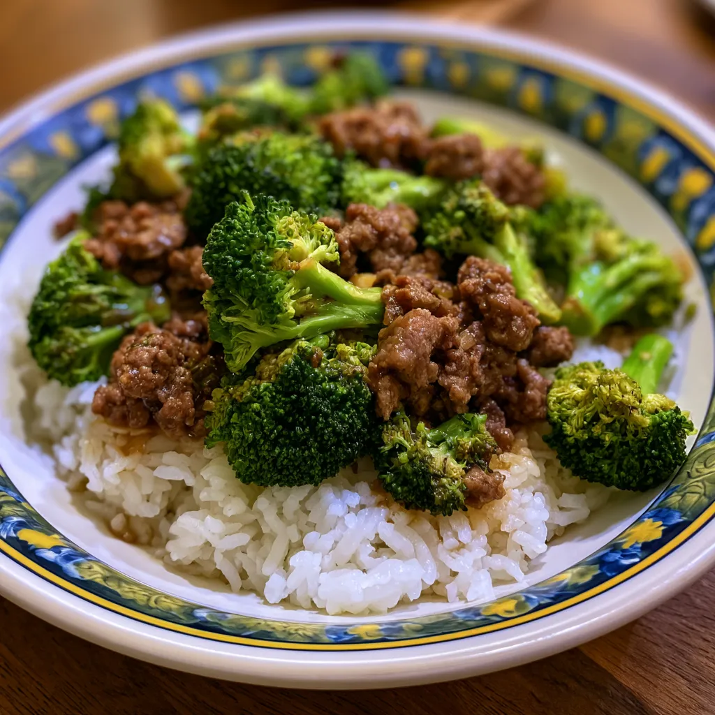 ground beef and broccoli