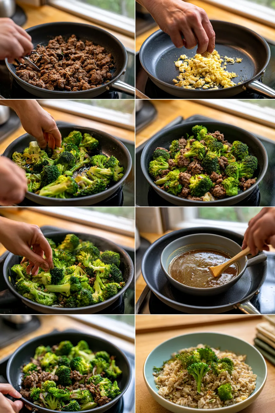 ground beef and broccoli