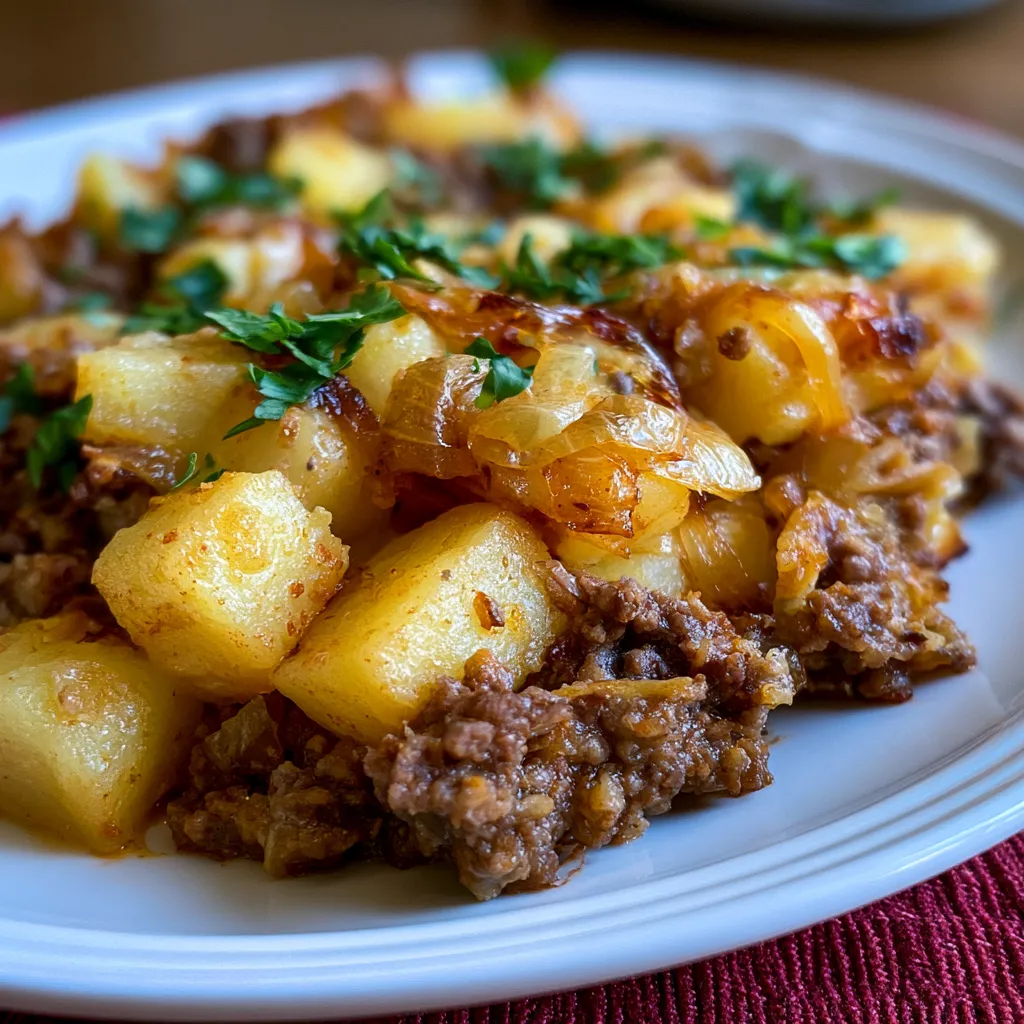 ground beef and potato comfort skillet
