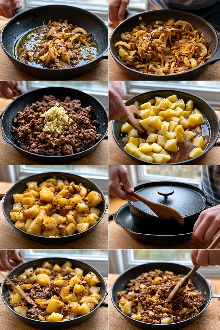 ground beef and potato comfort skillet