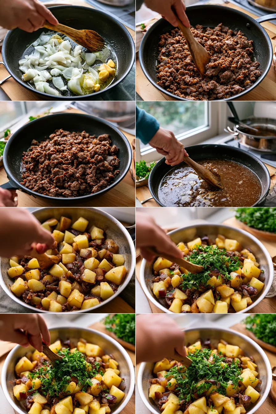 ground beef and potatoes skillet