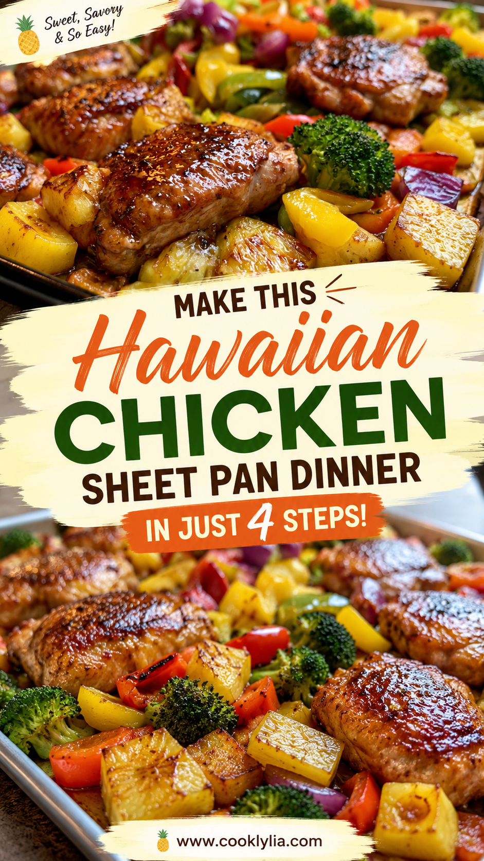 hawaiian chicken sheet pan dinner