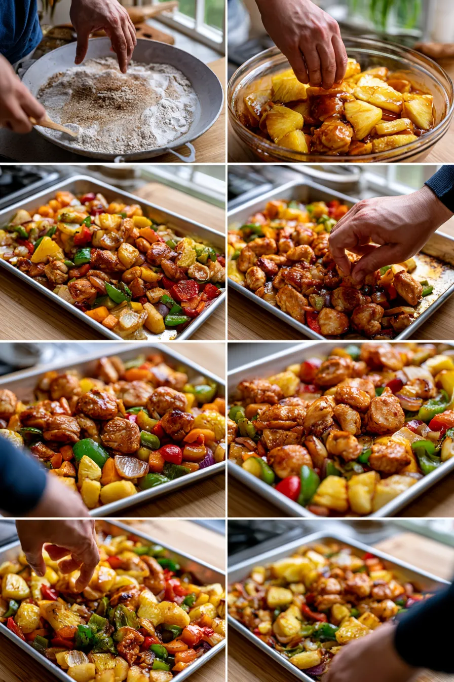 hawaiian chicken sheet pan dinner