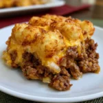 hearty cheeseburger tater tot casserole