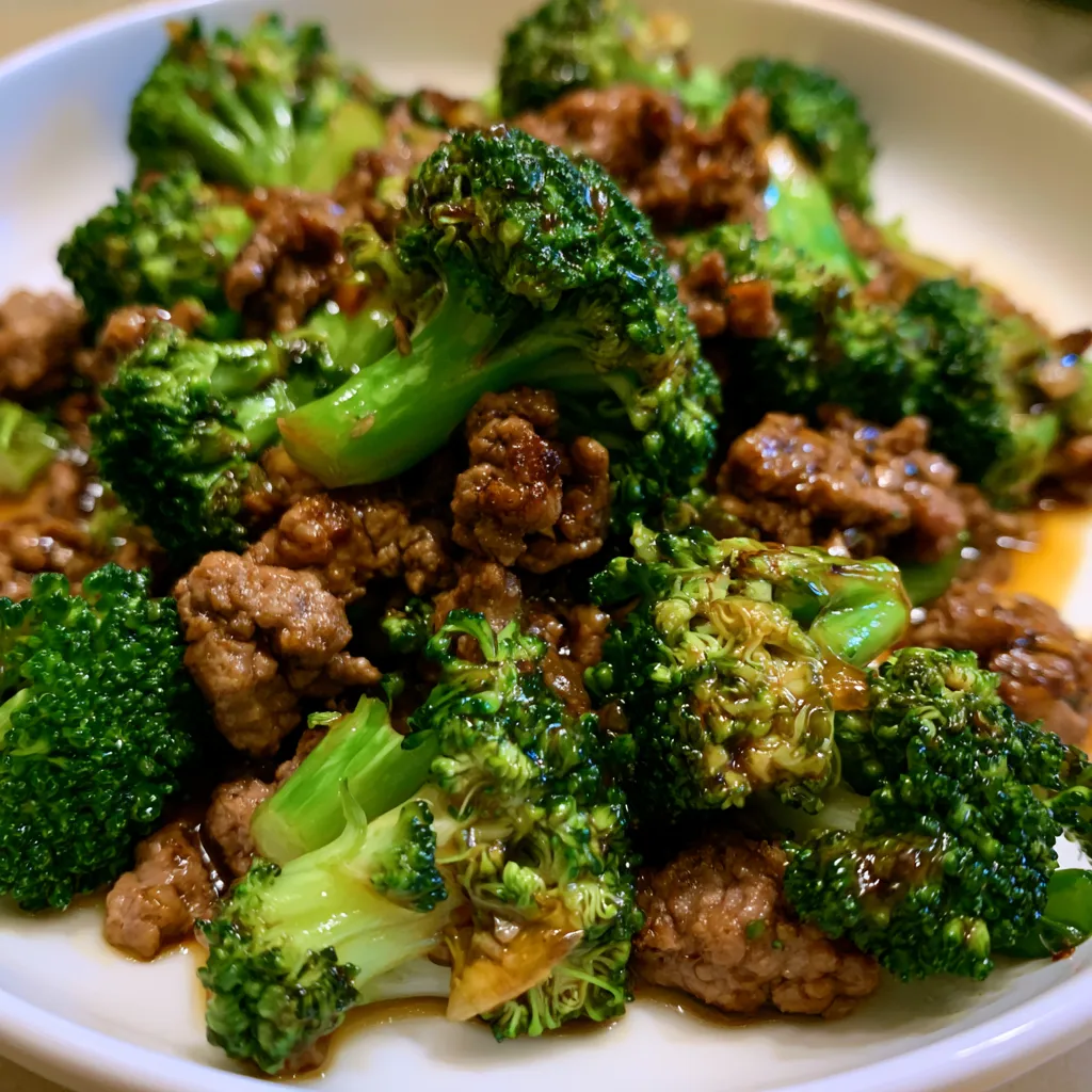 honey garlic ground beef and broccoli