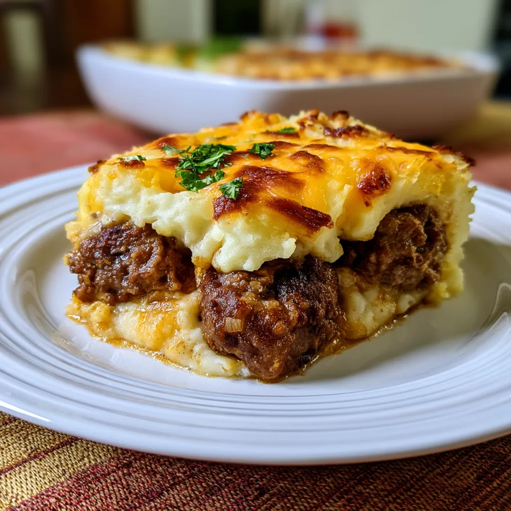 meatball and mashed potato bake