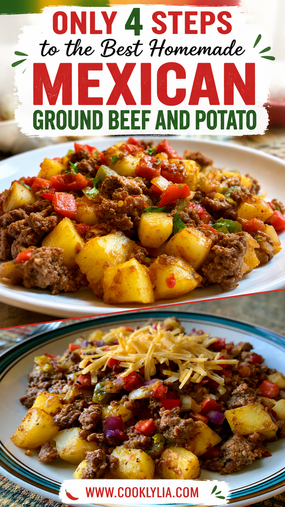 mexican ground beef and potato skillet