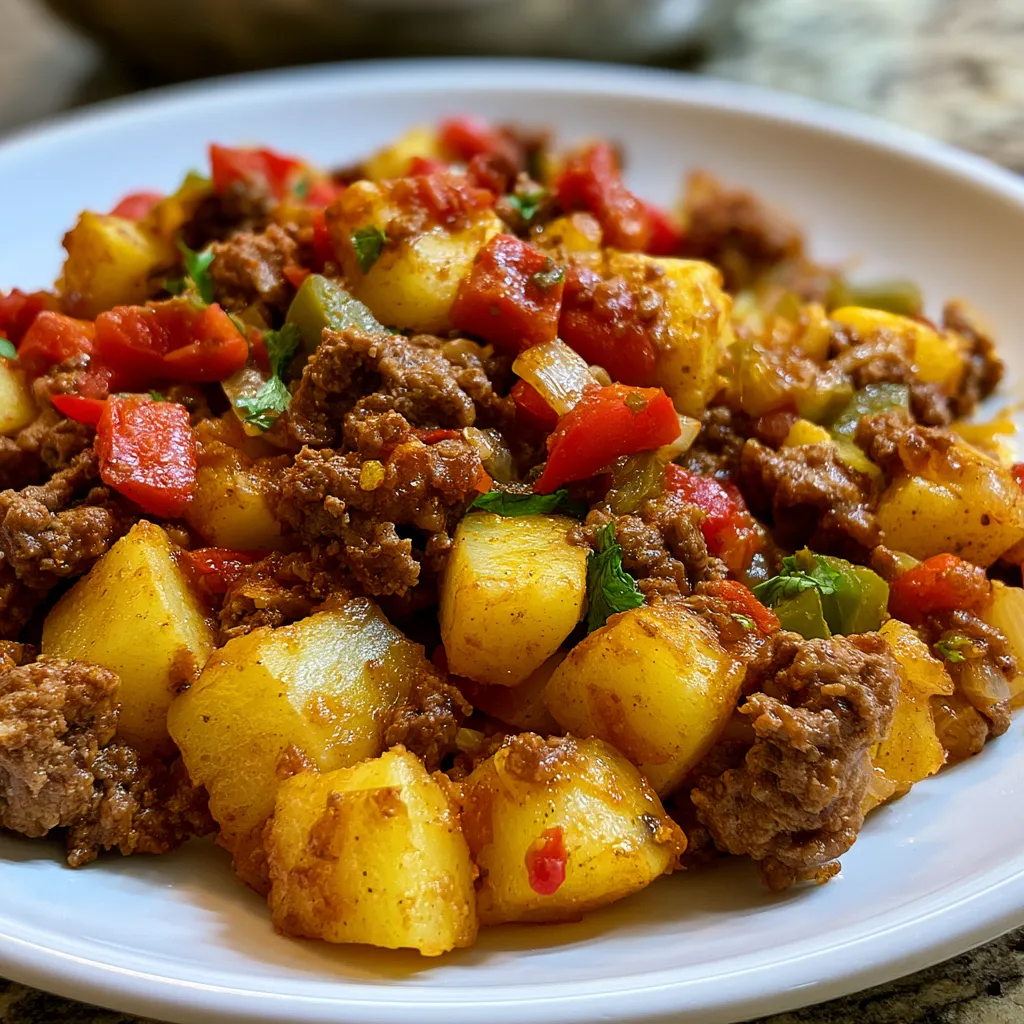 mexican ground beef and potato skillet