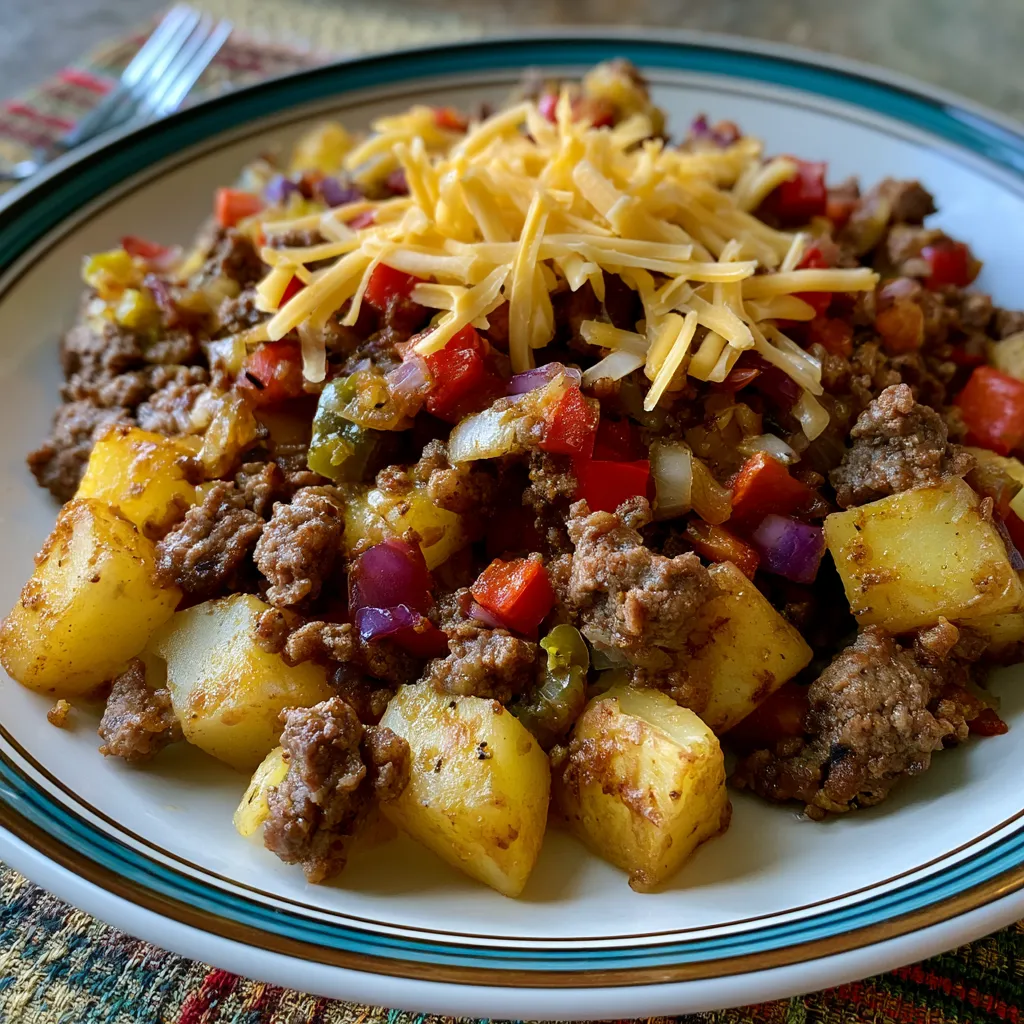 mexican ground beef and potato skillet