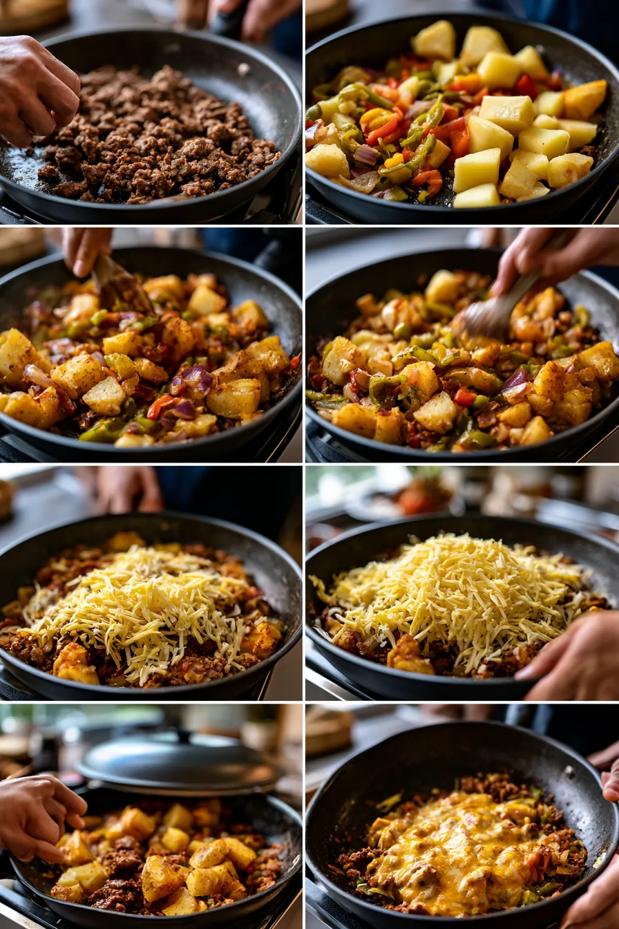 mexican ground beef and potato skillet