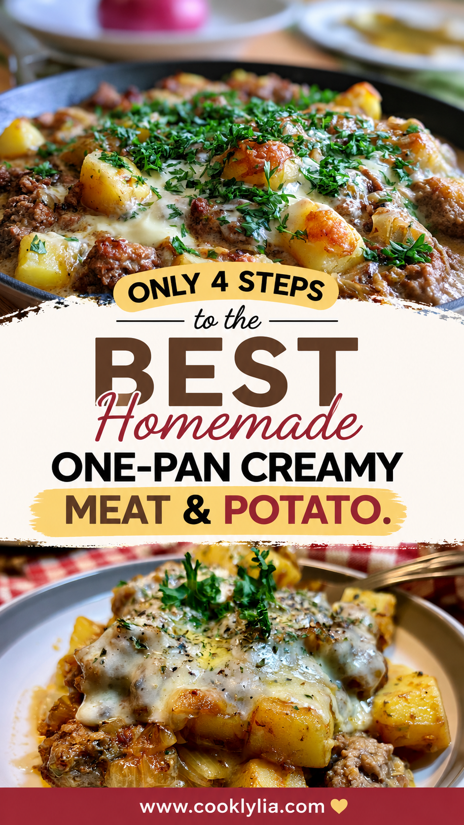 one-pan creamy meat & potato skillet