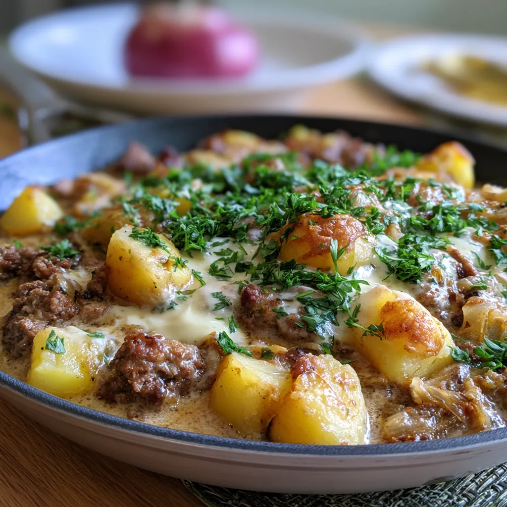 one-pan creamy meat & potato skillet