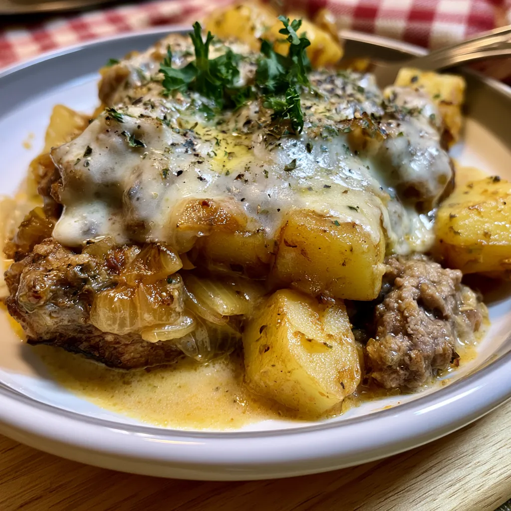 one-pan creamy meat & potato skillet