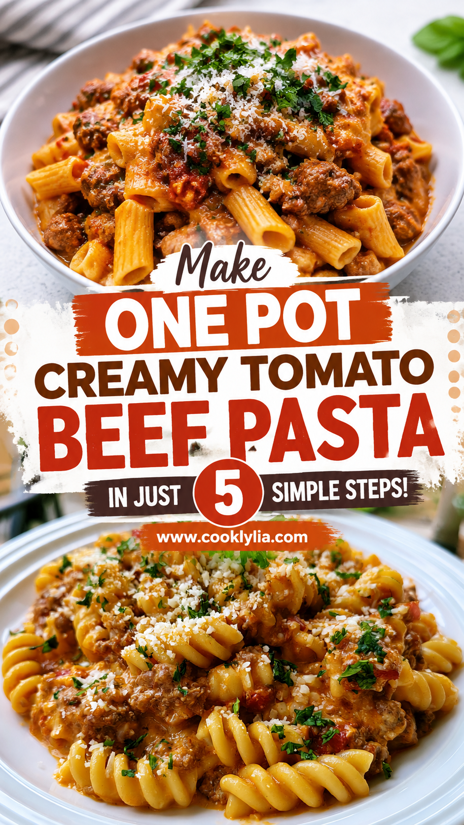 one pot creamy tomato beef pasta
