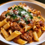 one pot creamy tomato beef pasta