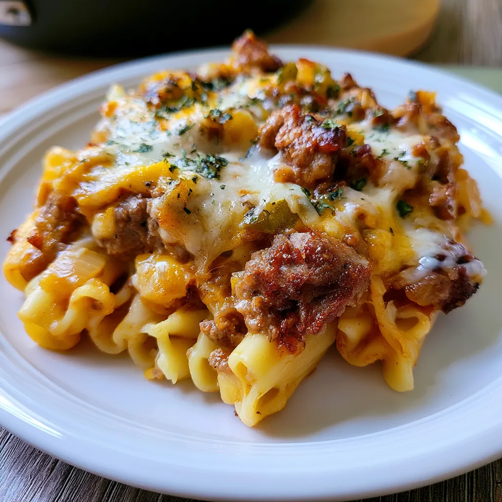 philly cheesesteak pasta