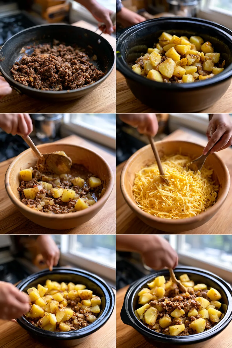 slow cooker cowboy potato casserole