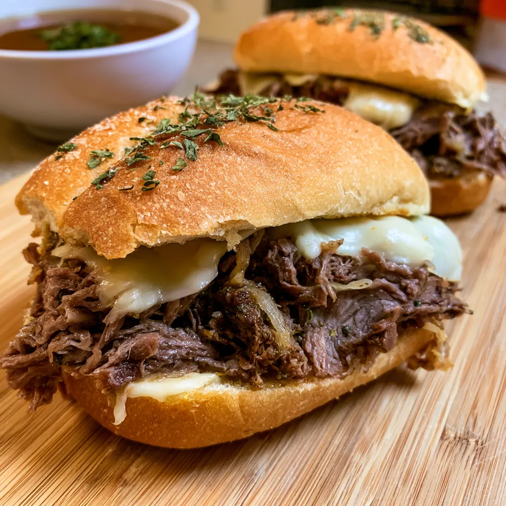 slow cooker italian beef sandwiches