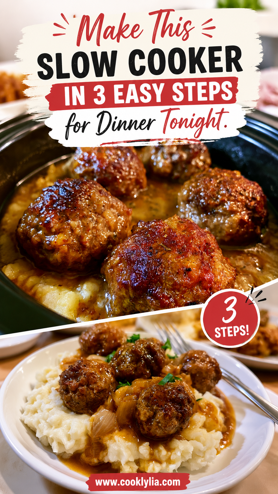 slow cooker salisbury steak meatballs