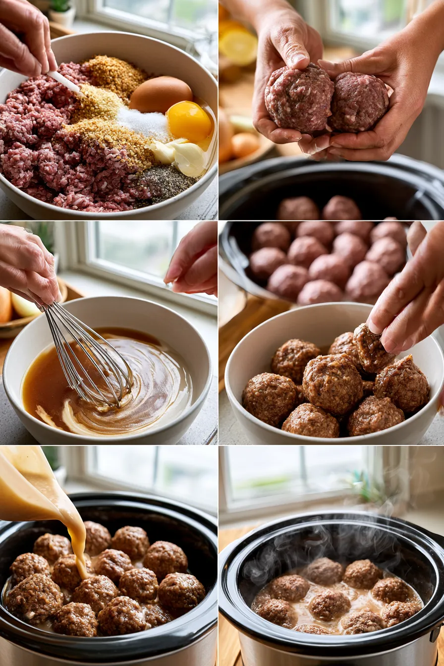 slow cooker salisbury steak meatballs