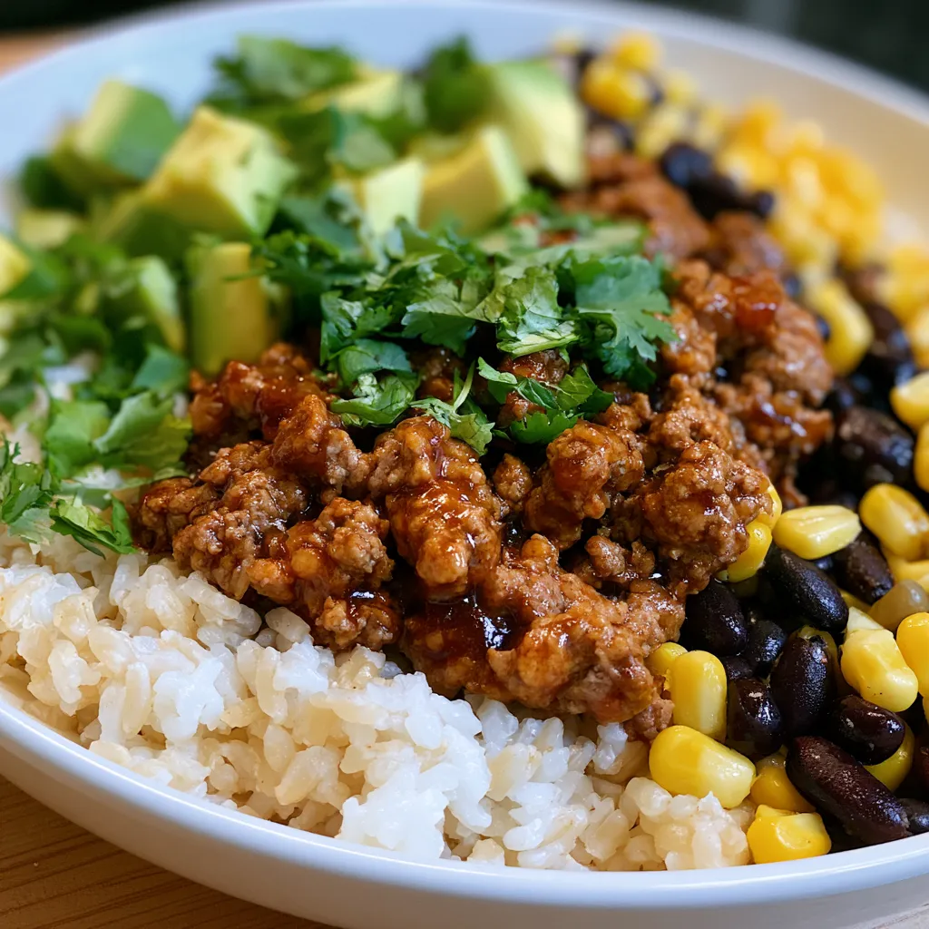 viral hot honey ground beef bowl